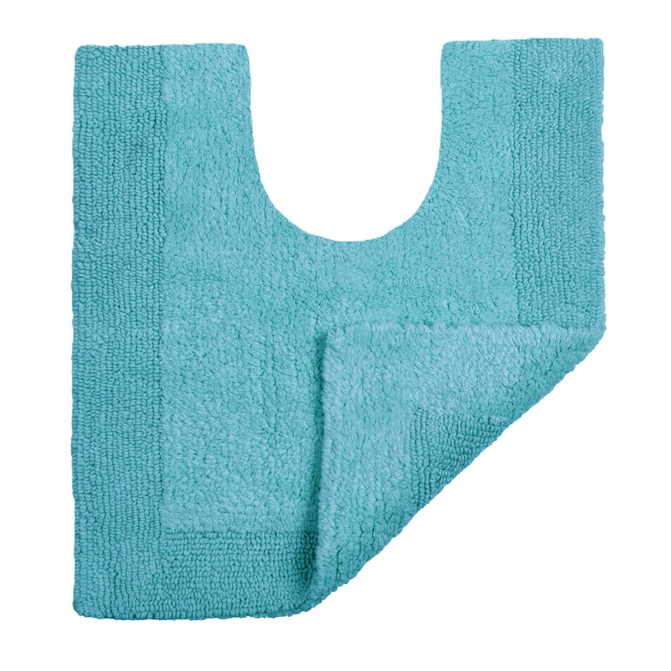 image 1 of Heavyweight Reversible Pedestal Toilet Mat - Turquoise