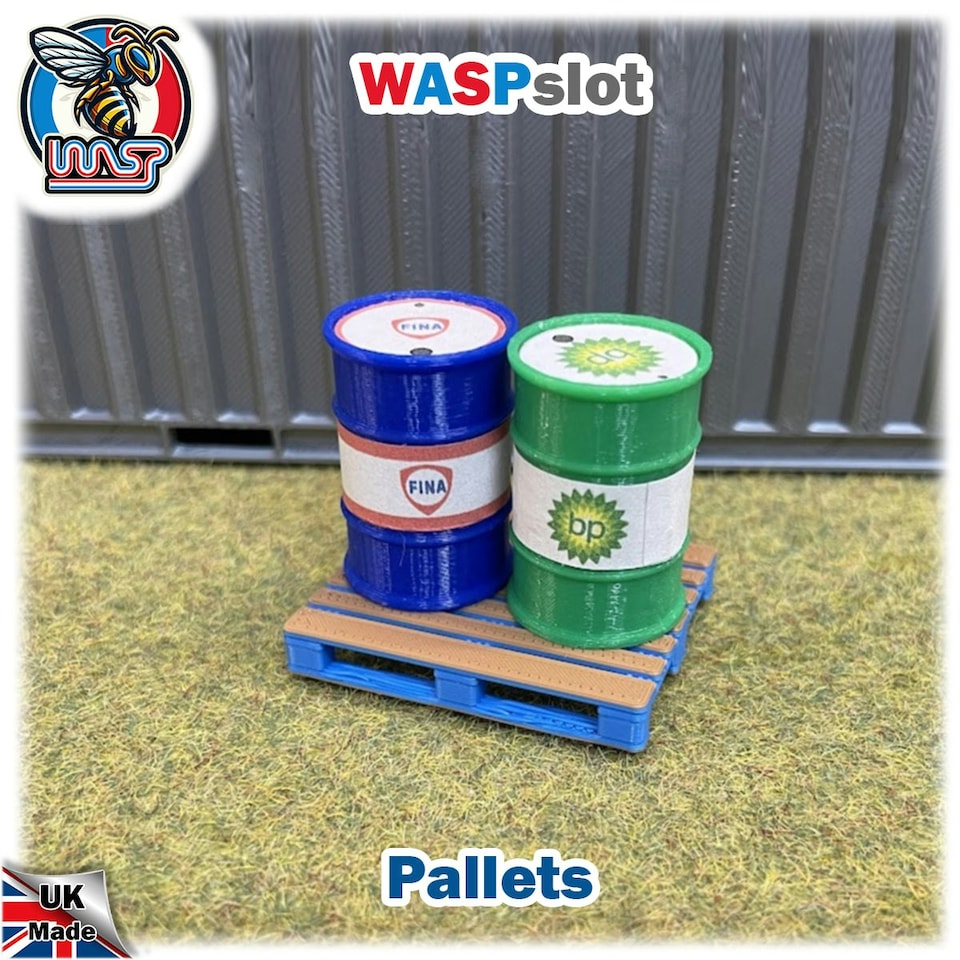 image 1 of Slot Car Trackside Scenery 4 x Pallet Kit Blue 1:32 Scale Wasp P