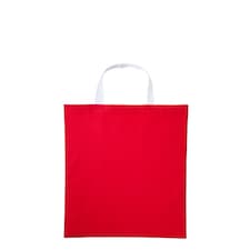 Nutshell Varsity Cotton Shopper Short Handle Tote - Red/White - One Size | Red
