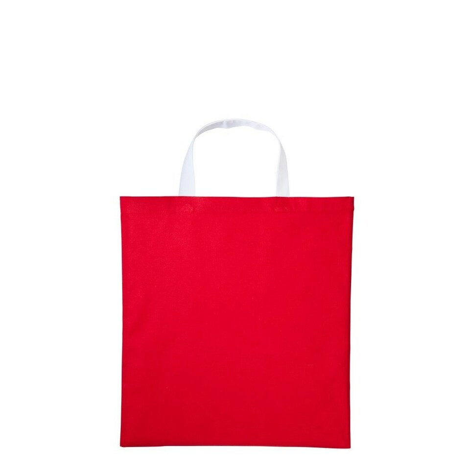 Nutshell Varsity Cotton Shopper Short Handle Tote - Red/White - One Size | Red