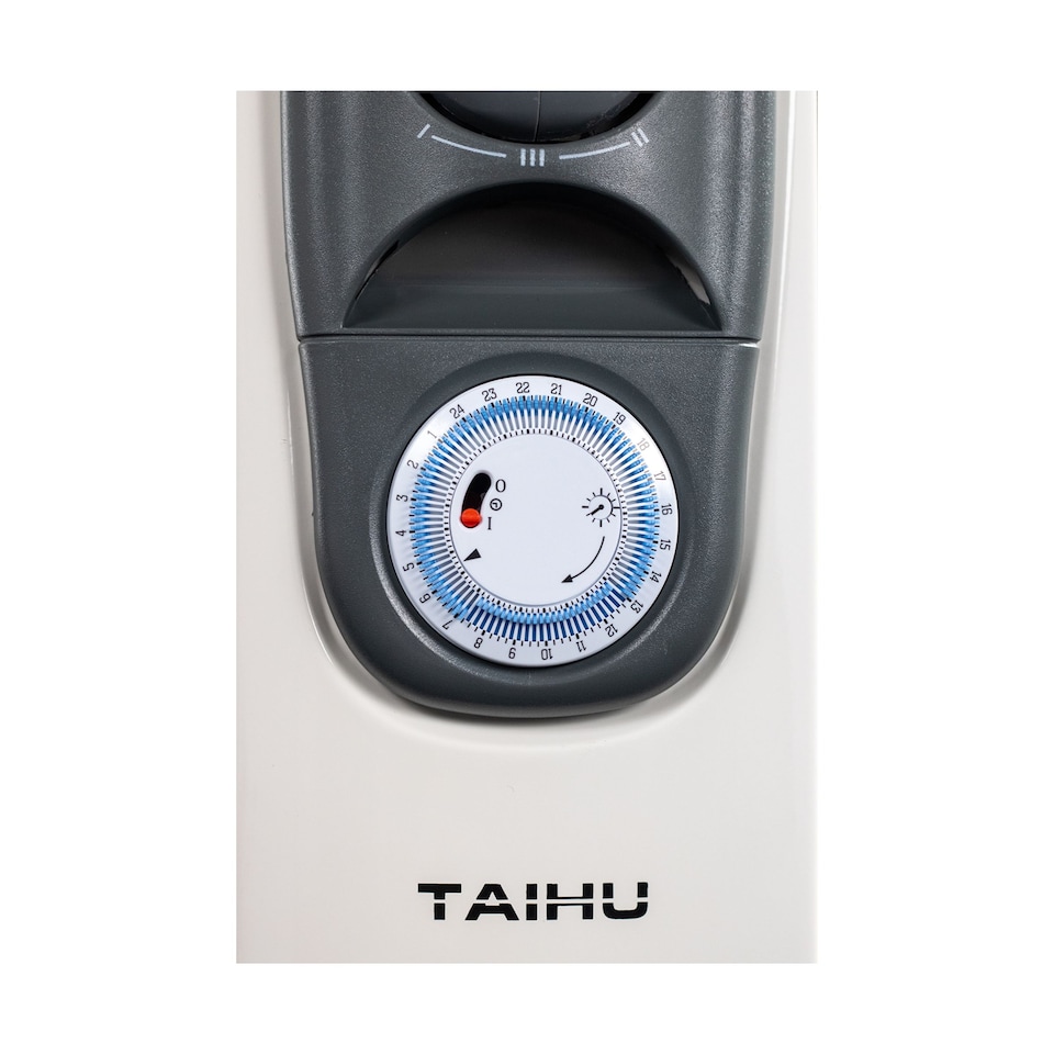 image 1 of TAIHU Oil Filled Radiator, 11 Fins, 2500W, Portable, Timer, White - 11OH2500W14