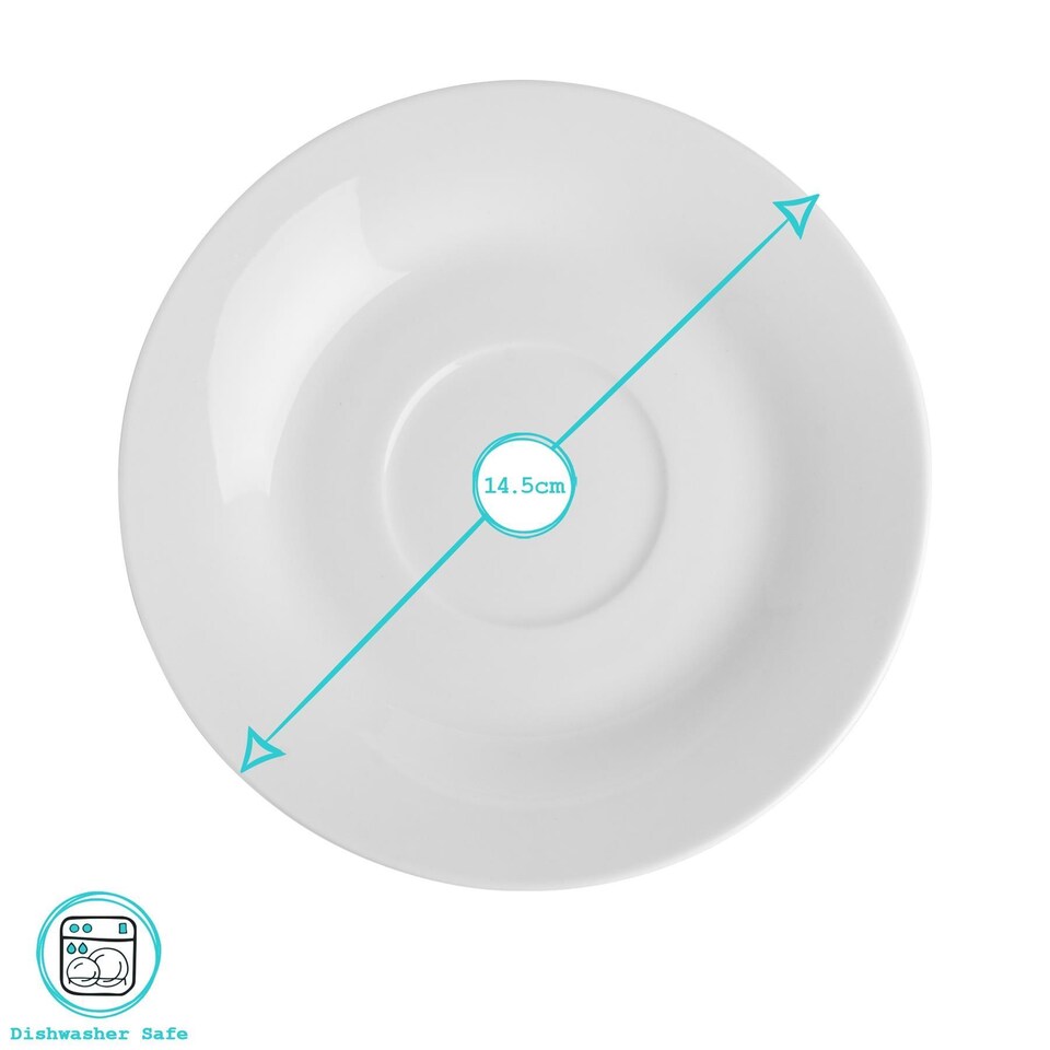 image 1 of Argon Tableware 48 Piece Classic White Cappuccino Cup & Saucer Set - 320ml