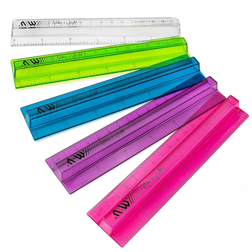 Ashton and Wright 6 Inch / 15cm Raised Rulers Shatter Resistant ...