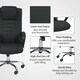 image 4 of Vinsetto Office Chair for Desk, with Height Adjustable, Wheels, Black Black