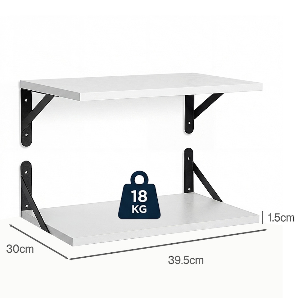image 1 of Levede Floating Shelves 2PC Wall Mounted Shelf DIY Storage Display Modern Decor