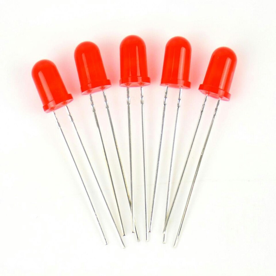 image 1 of Gaugemaster Electric Red 5mm 12v LEDs (5) - Use GM76 Resistors
