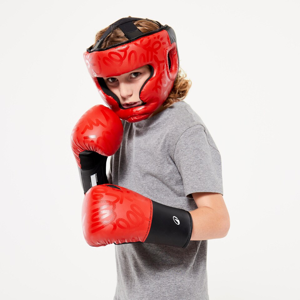image 1 of Decathlon Kids' Boxing Full Face Headguard