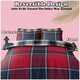 image 6 of VELVETIO Wimborne Check Duvet Cover Set Reversible Polycotton Easy Care Beddings Red | Double