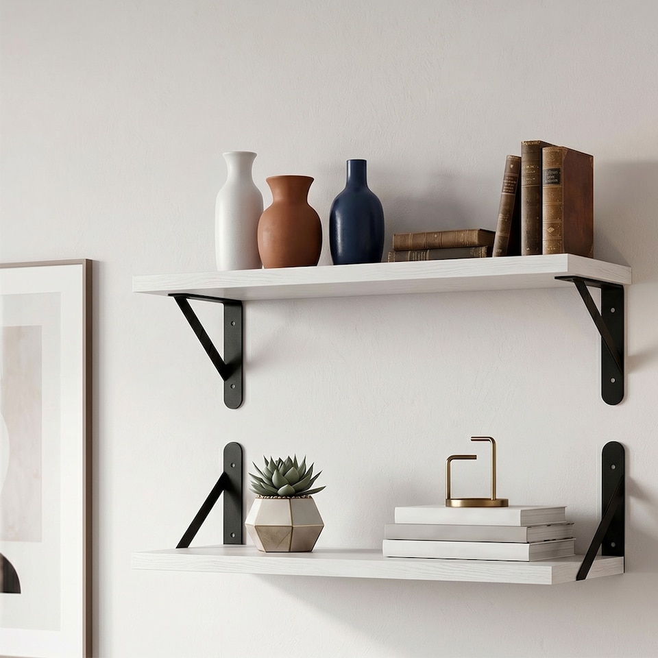 image 1 of Levede Floating Shelves 2PC Wall Mounted Shelf DIY Storage Display Modern Decor