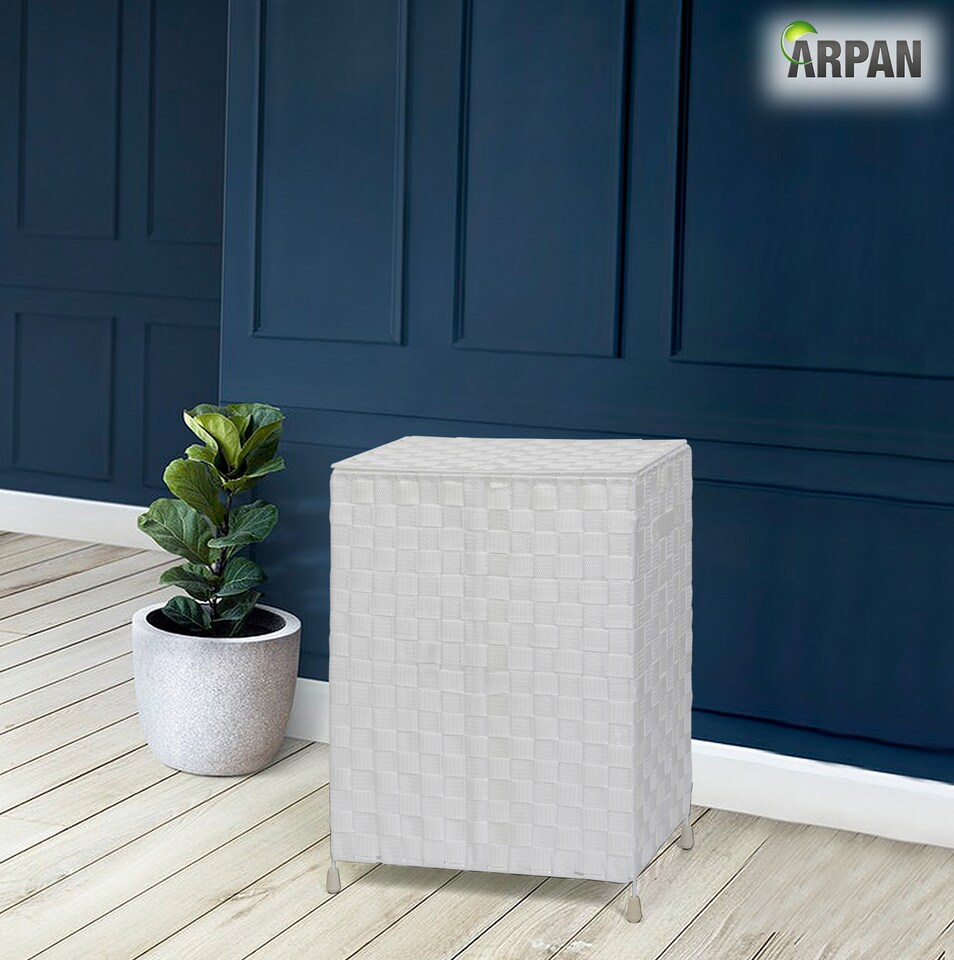 image 1 of ARPAN Laundry Basket Hamper with Lid & Insert Handles – Washing Bin Storage Organiser for Clothes, Toys & Household Essentials