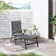 image 2 of Outsunny Outdoor Folding Sun Lounger w/ Adjustable Backrest and Aluminium Grey