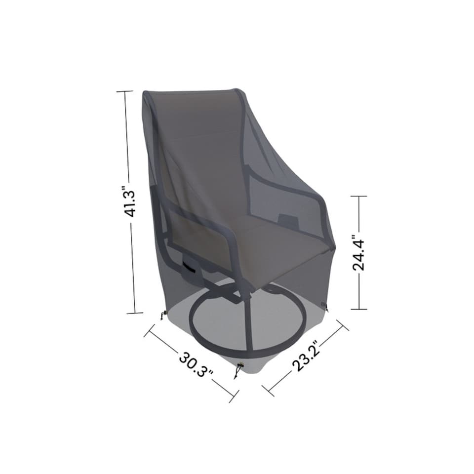 image 1 of Covers and all Rusi Patio Swivel Chair Covers Set of 2 Water-Repellent UV-Resistant Polyester with Tie-Downs for Outdoor Dining Armchairs, 23.2 W x