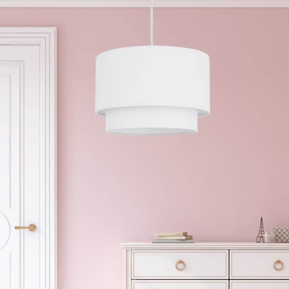 image 1 of White 2 Tier Ceiling Light Shade | White | Medium | 1