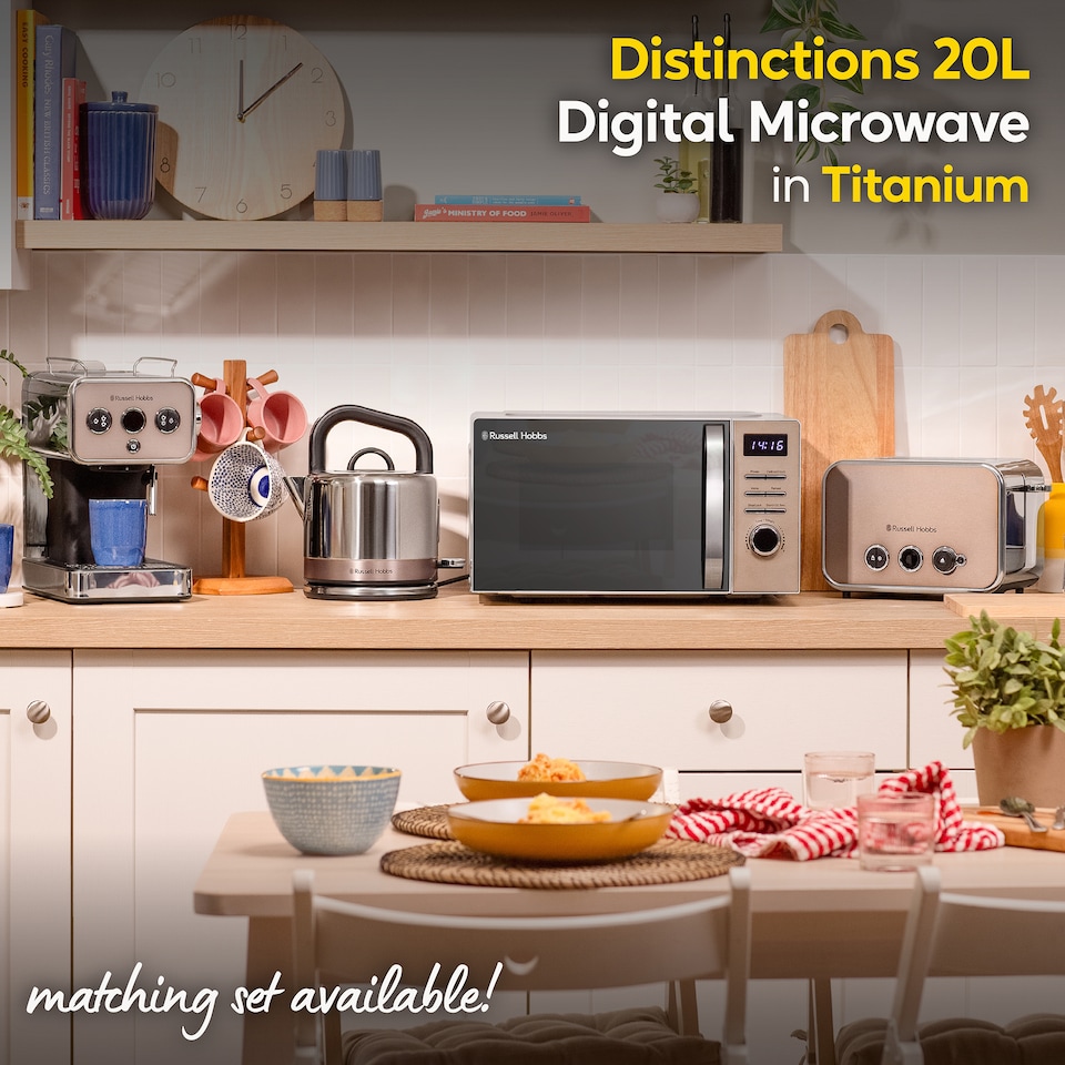 image 1 of Russell Hobbs RHMD832T Titanium Digital Microwave 20L 800W with Defrost Setting