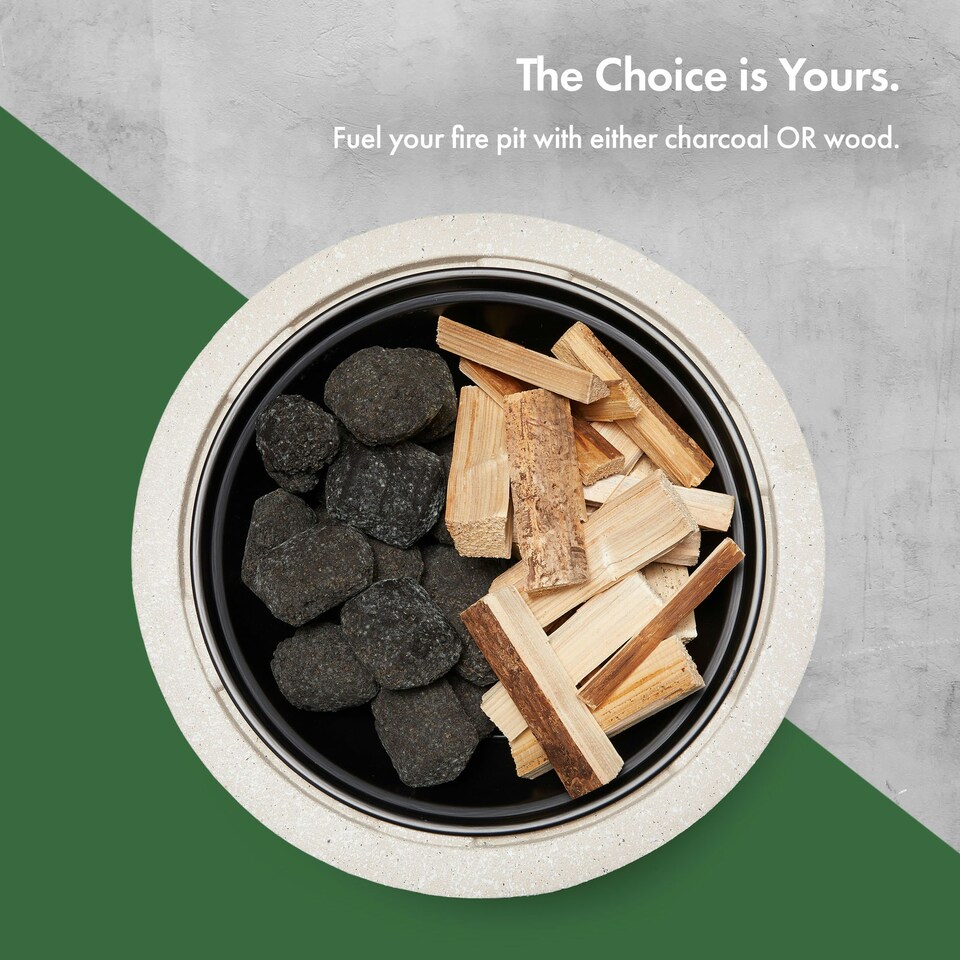 image 1 of VonHaus Fire Pit MgO Material Use Wood or Charcoal