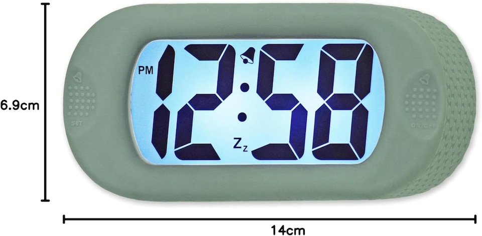 image 1 of Acctim Silicone Digital Alarm Clock Smartlite Crescendo Alarm Easy Read Jumbo Display Silicone Case | Green | Pale Green