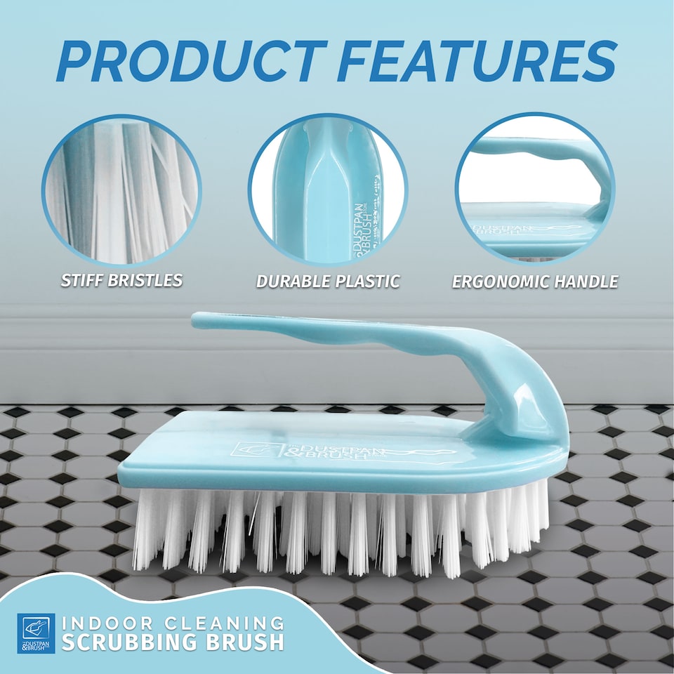 image 1 of Iron Shaped Scrubbing Brush Heavy Duty Stiff Bristle Hand Brush | Multi | Lilac | One Size