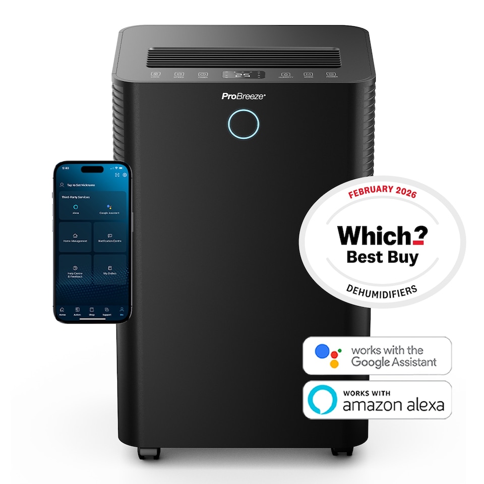 image 1 of Pro Breeze OmniDry 20L Dehumidifier with Smart App Control - Black