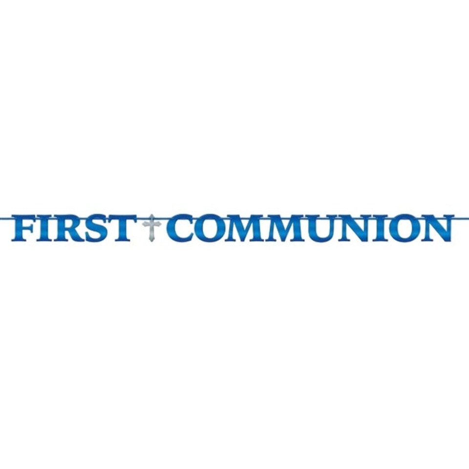 Amscan Letter First Holy Communion Banner - Blue - One Size (UTSG27860)