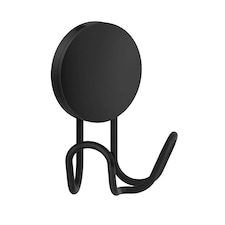 BESLAGSBODEN Black Self Adhesive Double Bathroom Towel Hook