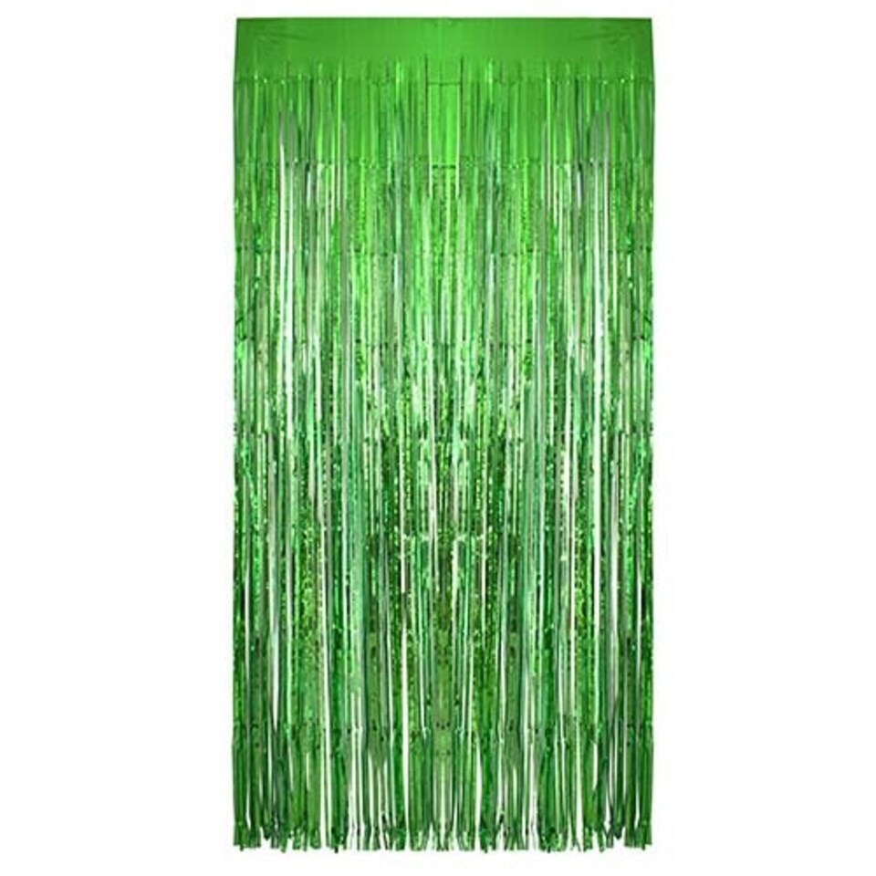 image 1 of Emerald Green Bright Foil Door Curtain Backdrop 1.9m x 99cm