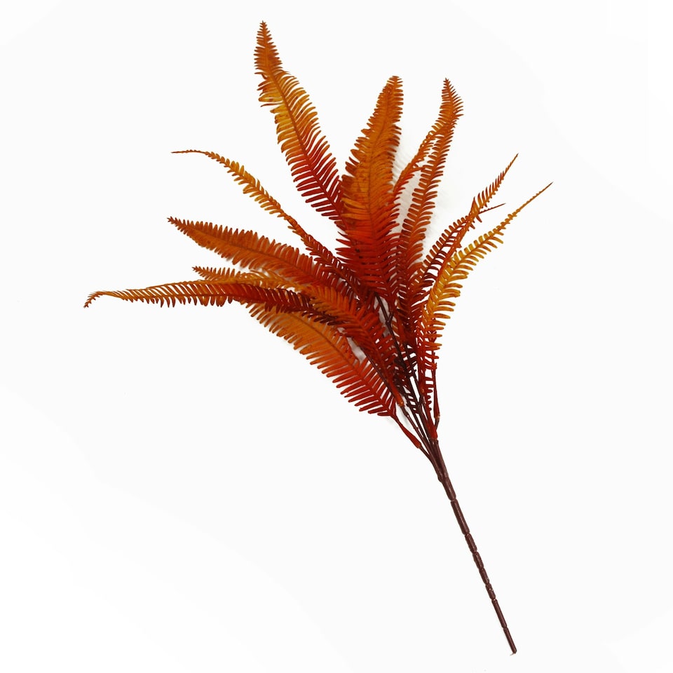 image 1 of 6 x 55cm Artificial Autumn Fern Bush Plant
