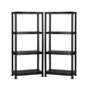 image 1 of 2x Oypla 4 Tier Black Plastic Heavy Duty Shelving Racking Storage Unit