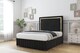 image 2 of Sloomy Boston Gold Black Plush Divan Bed With Mattress 2 Drawers Left Side With 54" Floor Standing Headboard & 12" Matching Footboard 3' Single | Black | Black | Single | 1