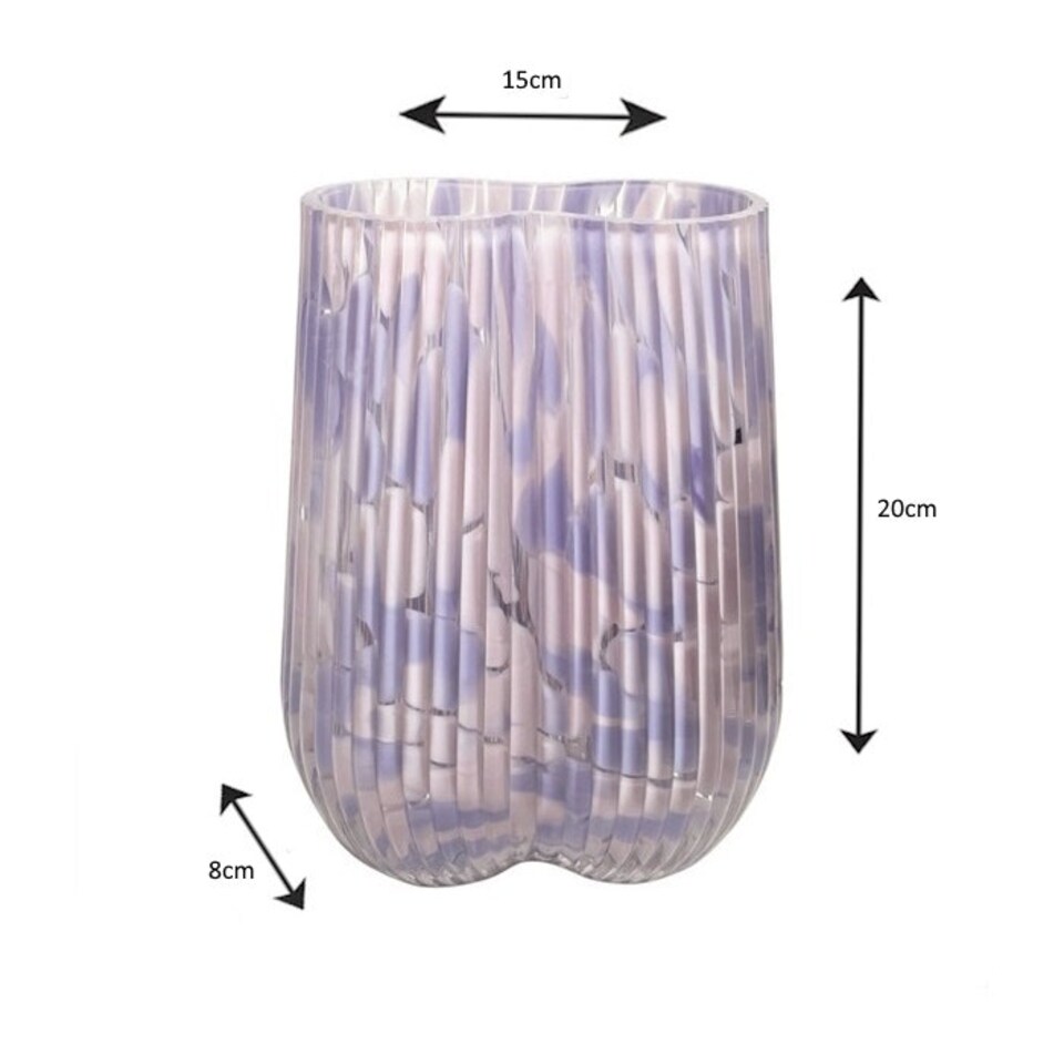 image 1 of Straits Small Textured Glass Flower Vase 20cm Pink