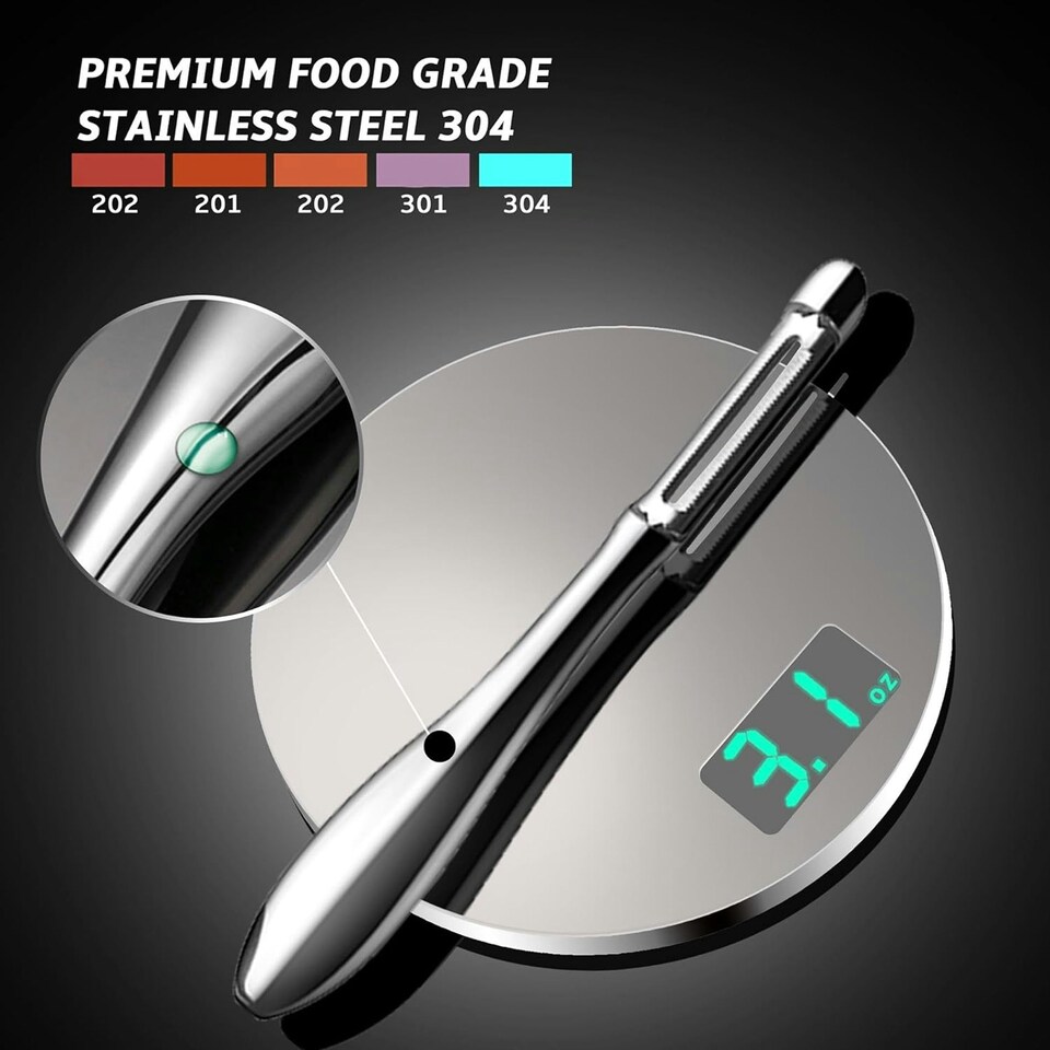 image 1 of Gourmet Easy Stainless Steel I Peeler with Ergonomic Non-Slip Handle