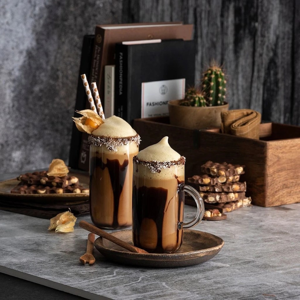 image 1 of 6 Pcs Iconic Glass Mugs Coffee Tea Cup Set Hot Drinks Handle | Clear | Clear