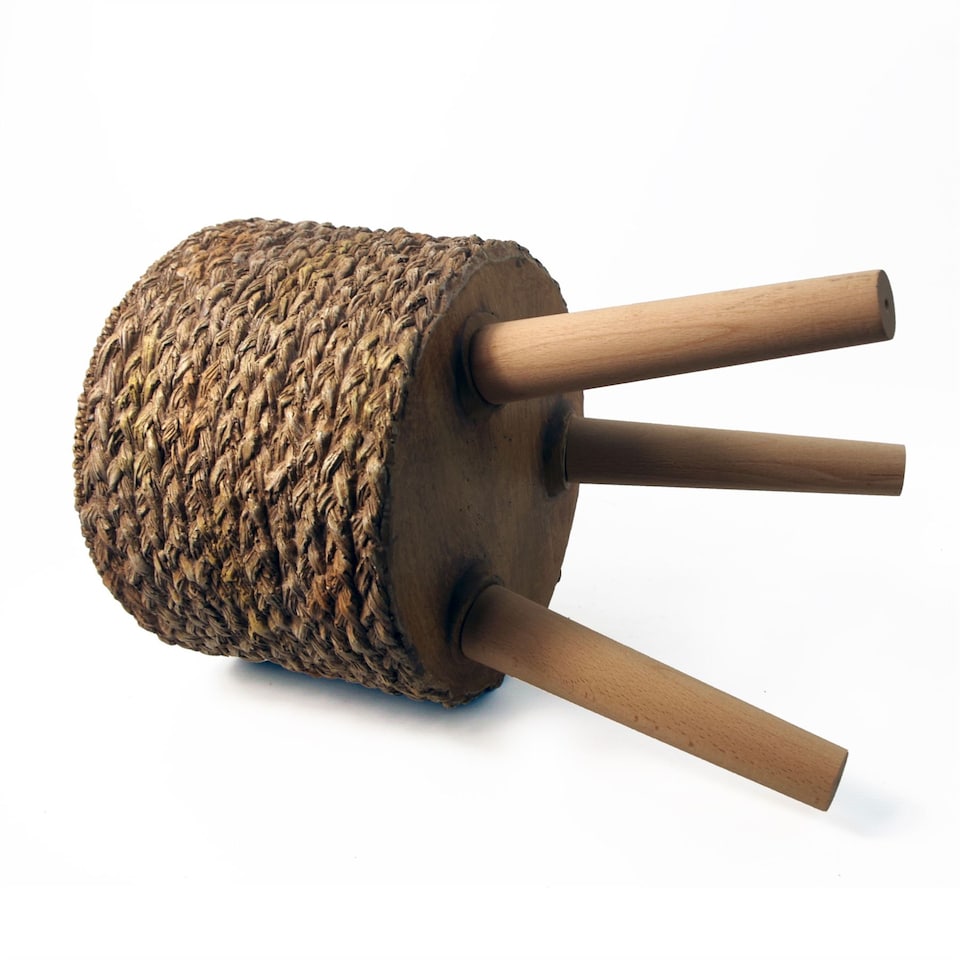 image 1 of 39cm x 26cm Woven Effect Composite Large Planter | Brown