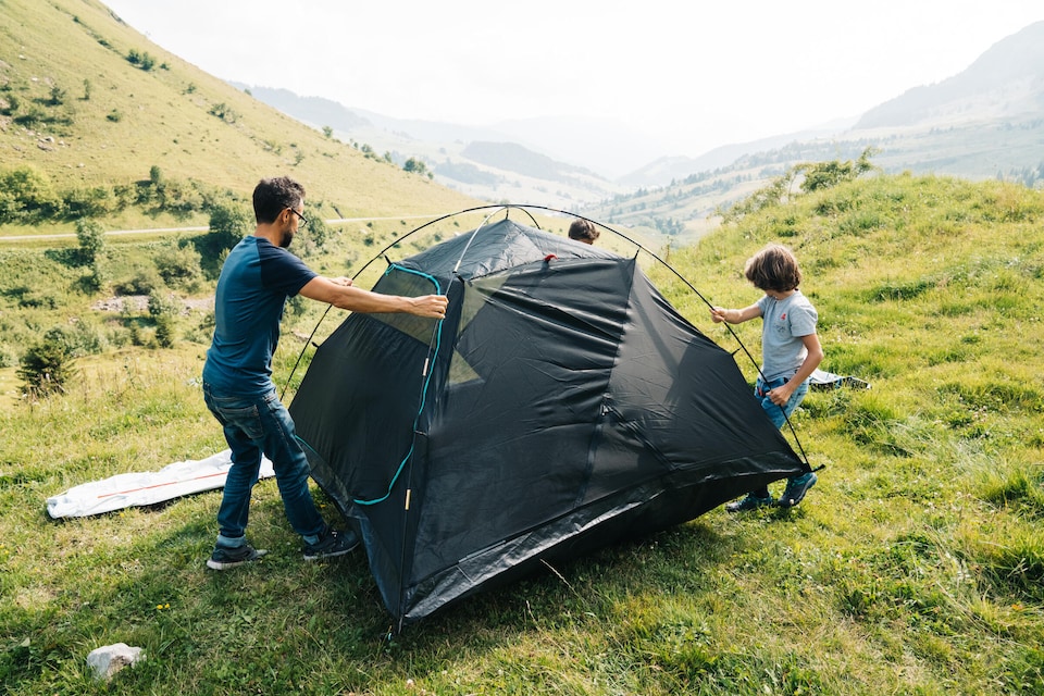 image 1 of Decathlon 3-person camping tent, MH100 - Fresh & Black