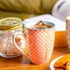 image 5 of Nicola Spring Nicola Spring Hand-Printed Mug - 330ml - Orange - Pack of 6