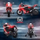 image 9 of HOMCOM Honda Licensed 6V Kids Electric Motorbike Ride On Motorcycle Vehicle with Headlights, Music, Training Wheels, for Ages 3-5 Years Red