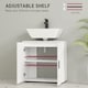 image 4 of kleankin Under Sink Bathroom Cabinet, Bathroom Vanity Unit, Basin Storage Cupboard with Double Doors and Shelf, 10W x 20Dcm Cut-Out, White