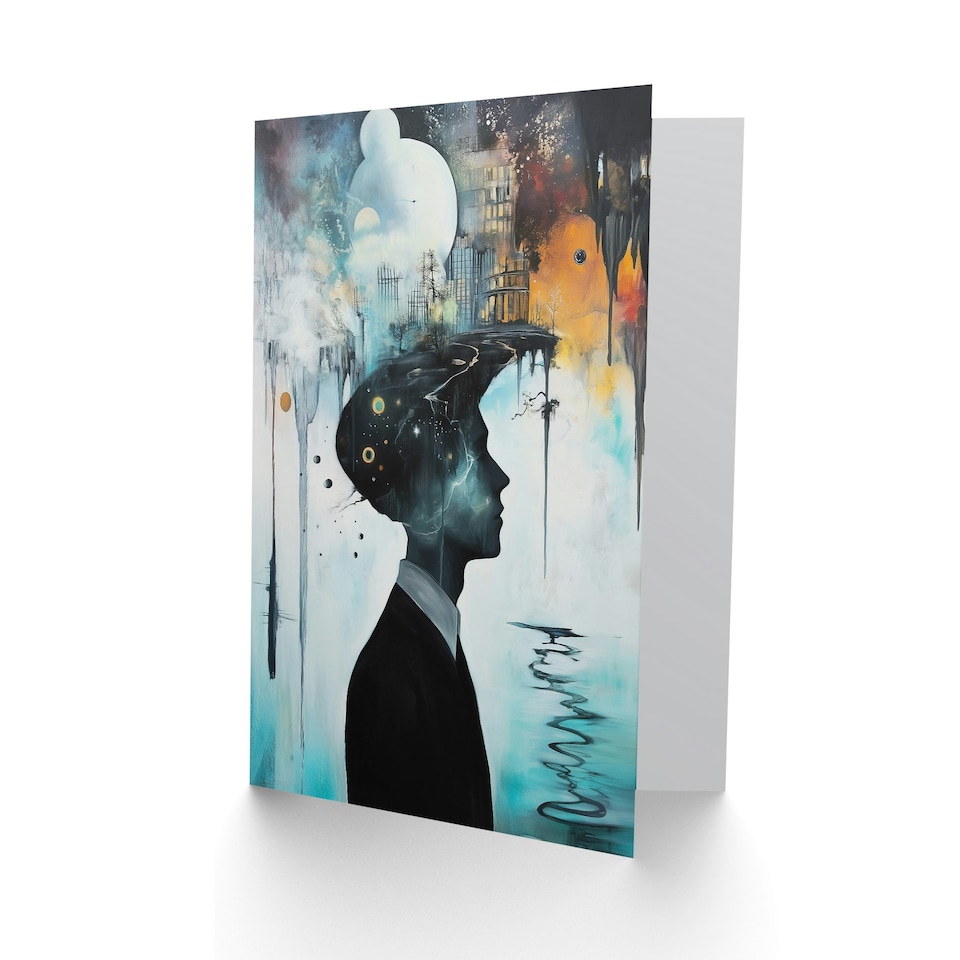 image 1 of Mod Culture Modern Abstract Conceptual Art Birthday Greeting Card