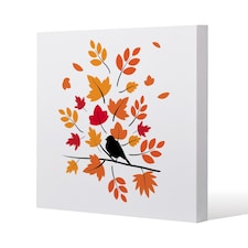 Autumn Bird on Branch (Canvas Print) / 127 x 127 x 4cm | Multi
