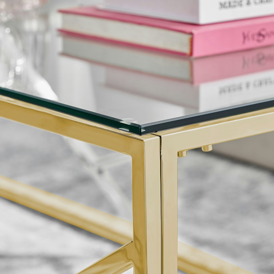 image 1 of Furniturebox Amalfi Gold Chrome Coffee Table
