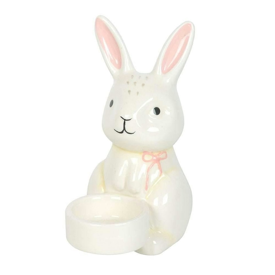 image 1 of Something Different Spring Time Bunny Tealight Holder - White - One Size