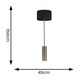 image 2 of ValueLights Lexy Black Fabric Drum Shade with Brushed Chrome Dimmable Floor Lamp with LED Bulb Black
