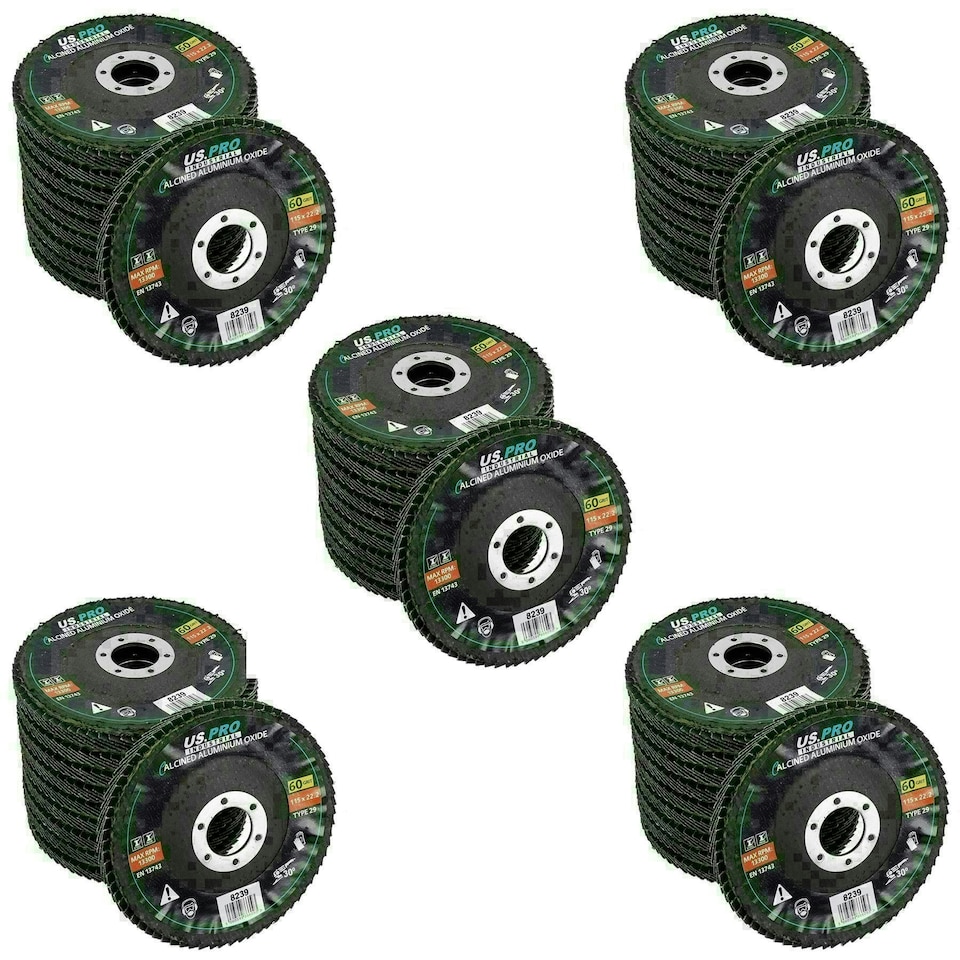 image 1 of 60 Grit Medium Flap Disc Calcined Aluminium Sanding Wheels Discs Type 29 50pk