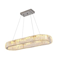 Chandelier Crystal Oval LED Pendant Light Warm White