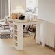 image 2 of HOMCOM Bar Table Coffee Table Kitchen Dining Table with 4-Tier Shelf