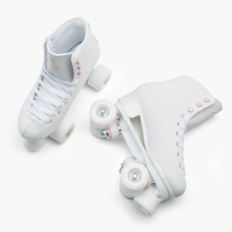 image 1 of Decathlon White Roller Skates - 4-Wheel Skates 100 Series