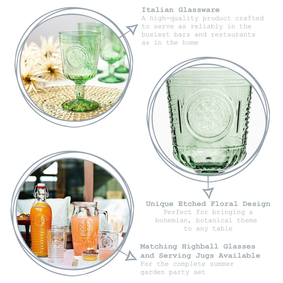 image 1 of Bormioli Rocco Romantic Wine Glasses - 320ml - Pack of 4