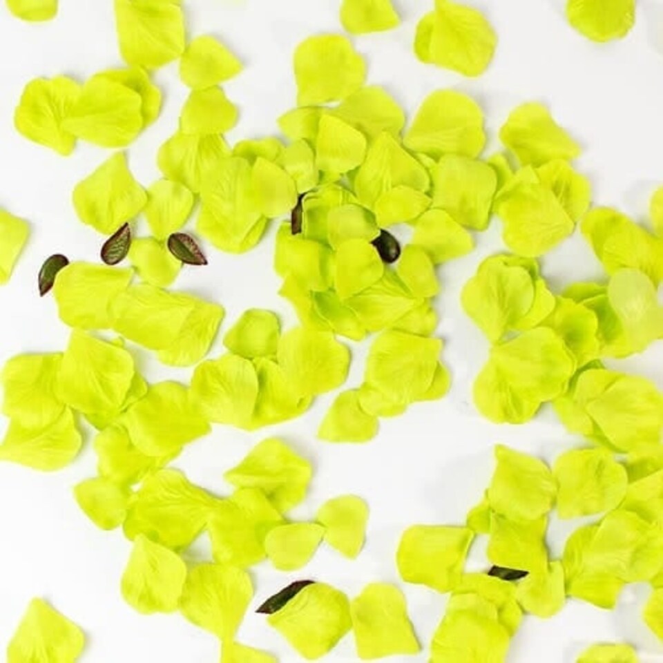 Lime Green Fabric Rose Petals