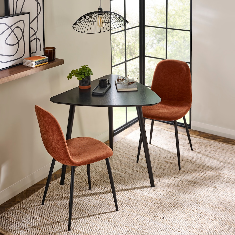 image 1 of Athena Black Triangular 3 Seater Dining Table