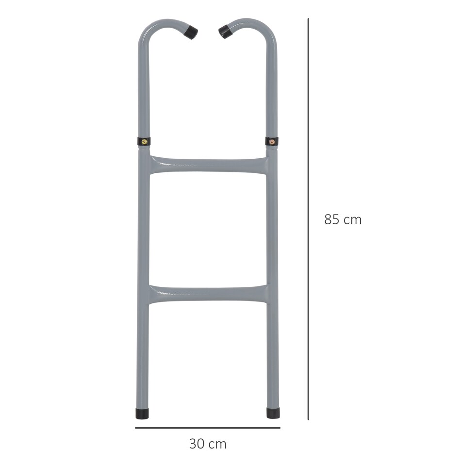 image 1 of HOMCOM Trampoline Ladder Galvanized Steel Climbing Suitable for 6FT 10FT Jumper | Grey