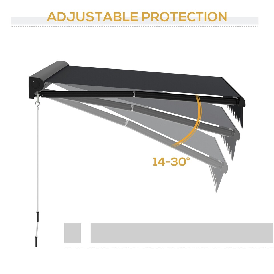 image 1 of Outsunny 2.5 x 2m Electric Awning with LED Light, Sun Canopies for Patio